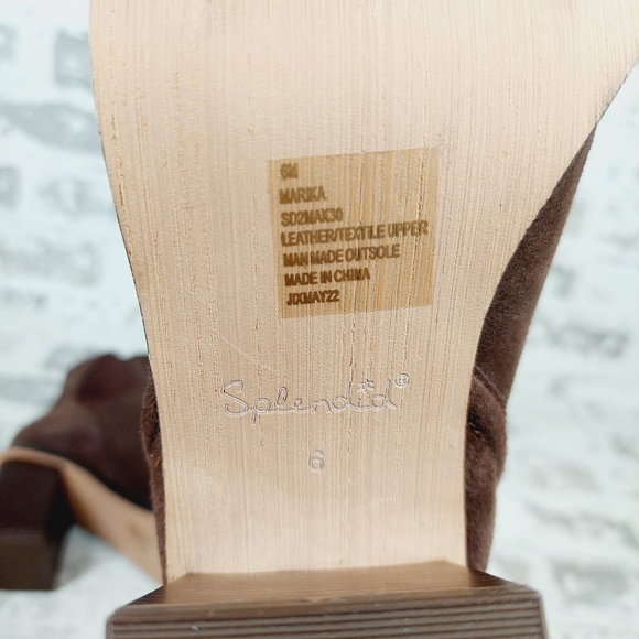 NEW Splendid Women's Marika Block Heel Suede Booties In Brown O149 - Picture 9 of 12